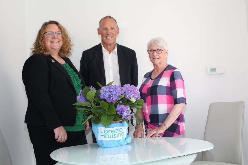 St Patrick’s Court new tenant gets flowers
