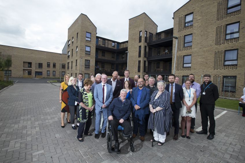 Housing Minister Kevin Stewart MSP visits new Loretto homes in Shawbridge Street, Glasgow