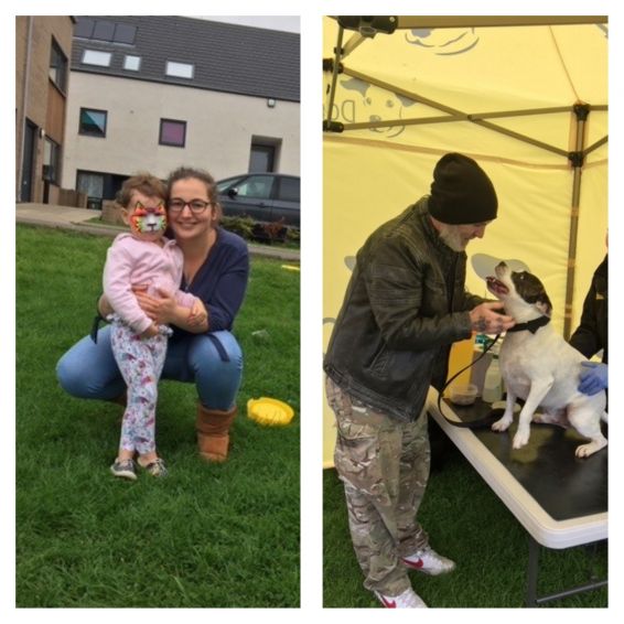 tenants get dogs chipped with Dogs Trust at Hallglen