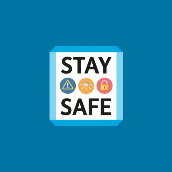 Text reading 'Stay Safe' 