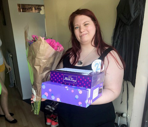 LHA tenant enjoys flowers, chocs and present for her 21st during lockdown